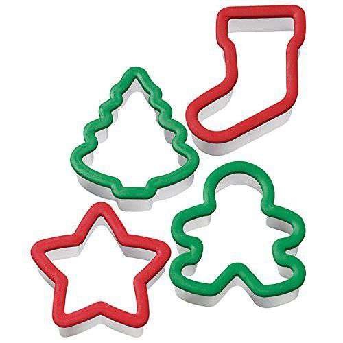 4 pc Christmas Grippy Cookie Cutter Set - Click Image to Close